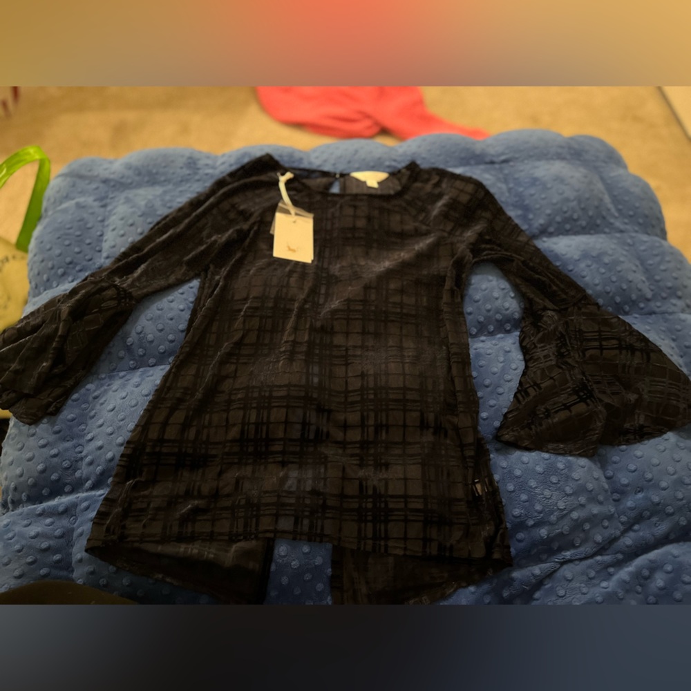 Black, sheer, women’s top, size xsmall